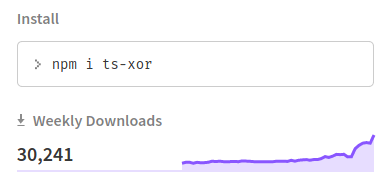 My open-source lib `ts-xor` reaches 30K/week downloads